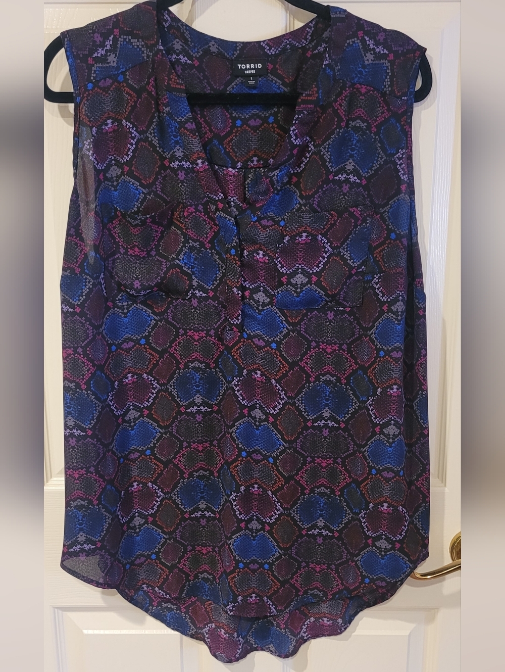 torrid Blue, Purple & Pink Snake-Print Sleeveless Camisole